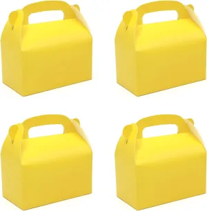 Oletx 30-Pack Yellow Party Favor Treat Boxes, Goodie Boxes, Candy Box, Gable Paper Gift Boxes with Handles Perfect for Construction Party and Chic Yellow Submarine Party Decoration Supplies