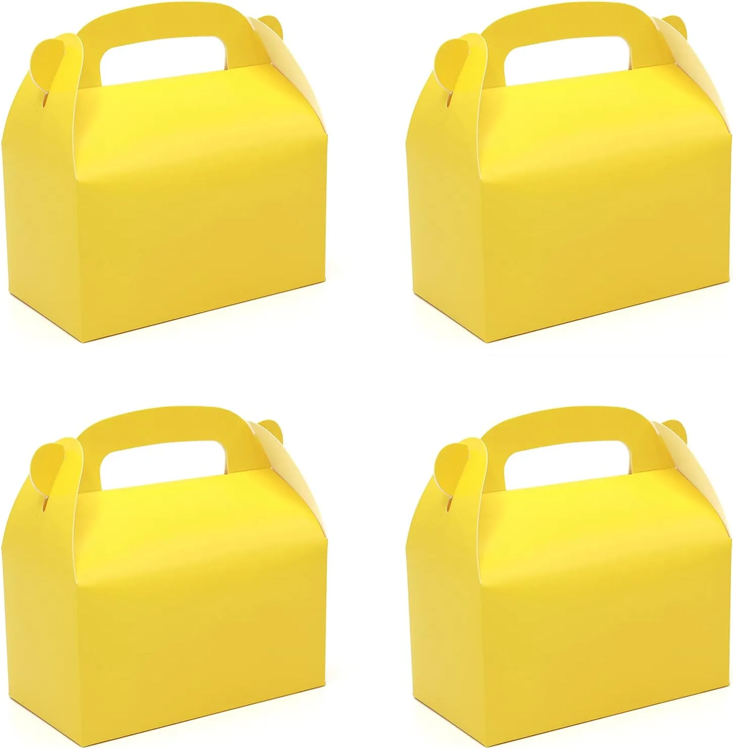 Oletx 30-Pack Yellow Party Favor Treat Boxes, Goodie Boxes, Candy Box, Gable Paper Gift Boxes with Handles Perfect for Construction Party and Chic Yellow Submarine Party Decoration Supplies
