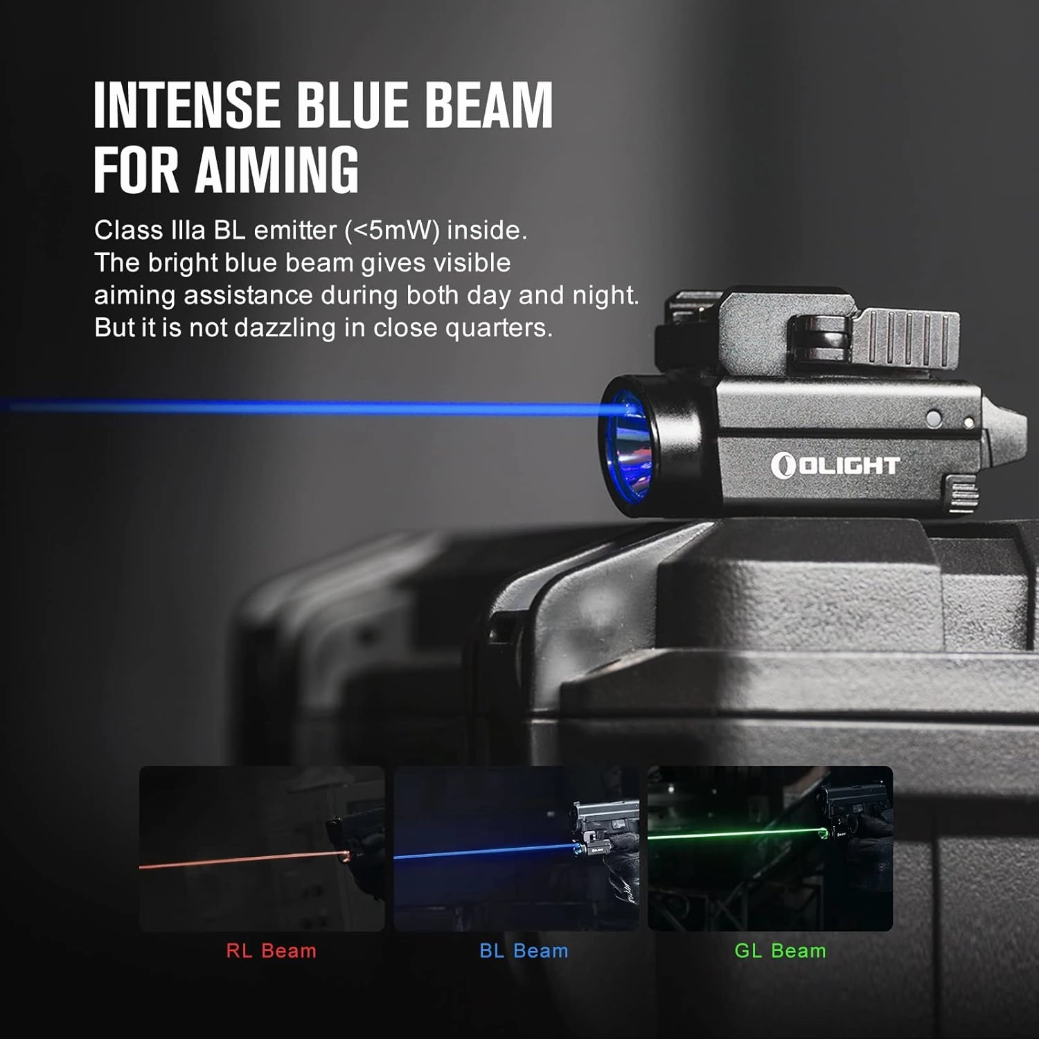 OLIGHT Baldr S Blue Beam 800 Lumens Magnetic USB Rechargeable Tactical Flashlight with White LED Combo, Compact Rail Mounted Light with 1913 or GL Rail, Battery Included (Desert Tan)