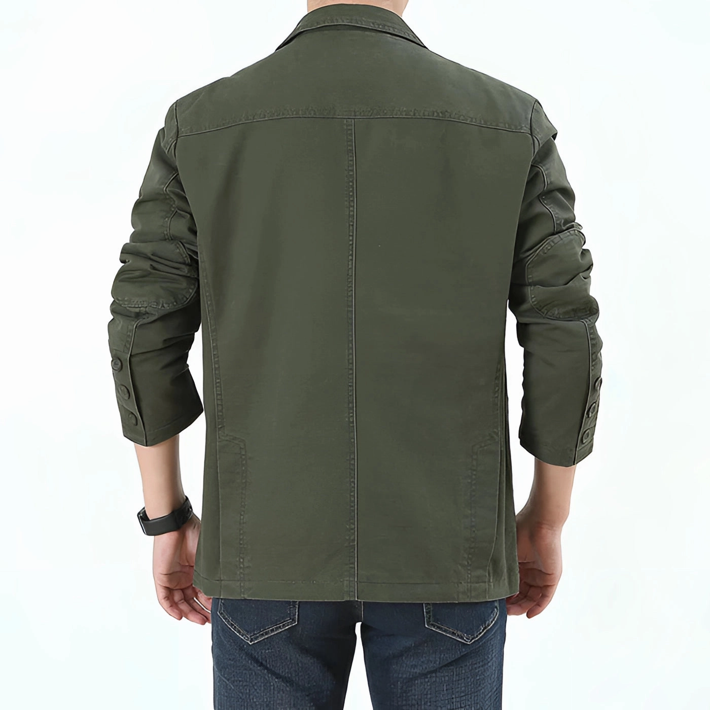 Olive Green Men's Casual Blazer - Lightweight Spring Jacket