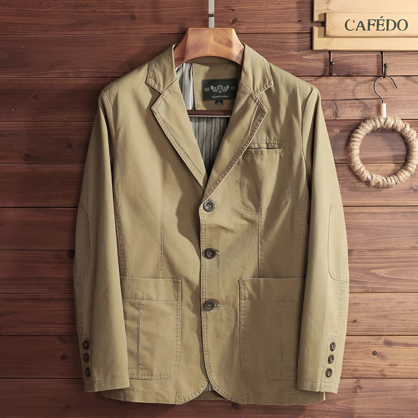Olive Green Men's Casual Blazer - Lightweight Spring Jacket