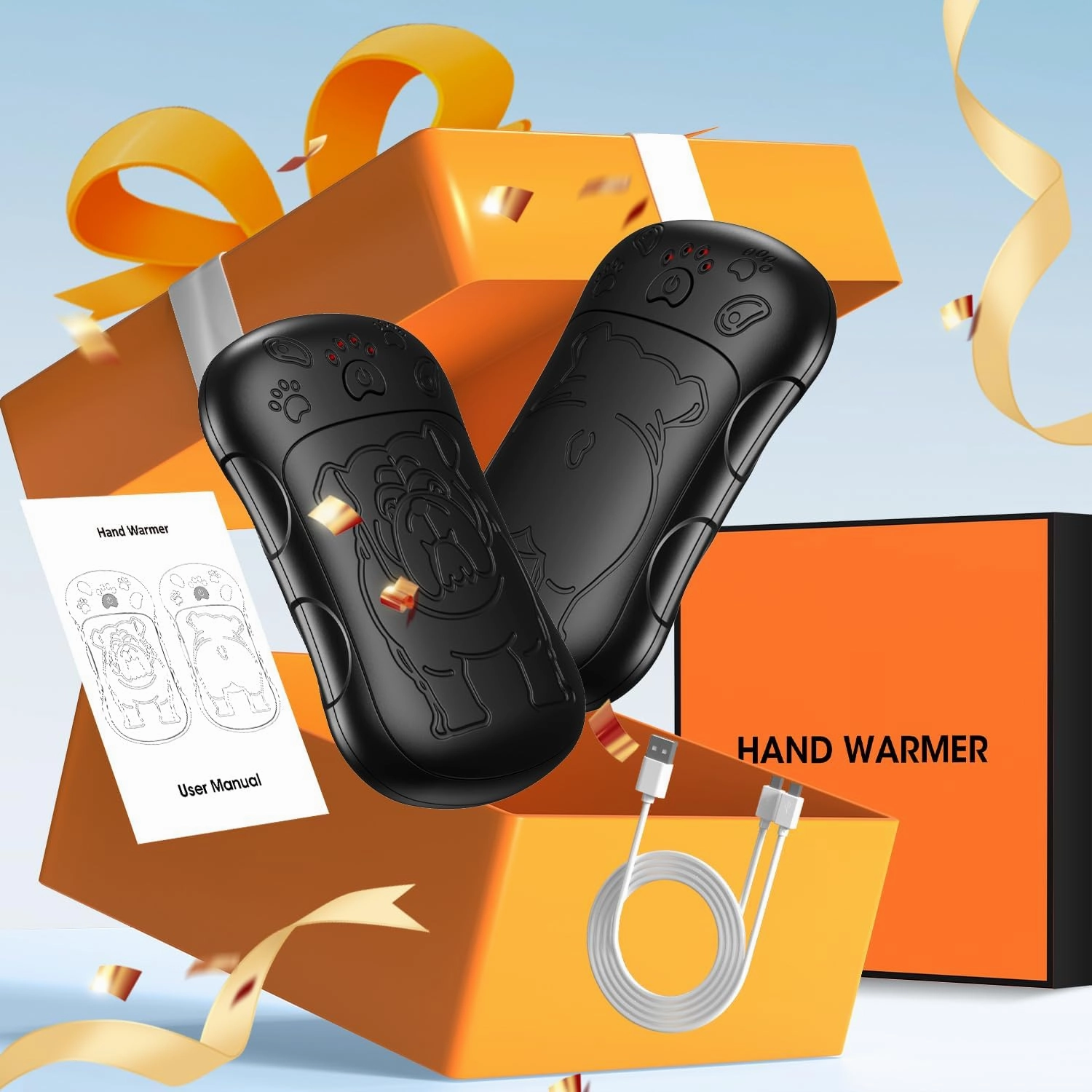 OLV Hand Warmers Rechargeable 2 Pack Strong Magnetic 18Hrs Longer Heating Portable Pocket-Sized Hand Warmer 6000mAh USB Hot Heater Birthday Gifts for Men Women Camping,Golf,Hunting,Travel Essentials