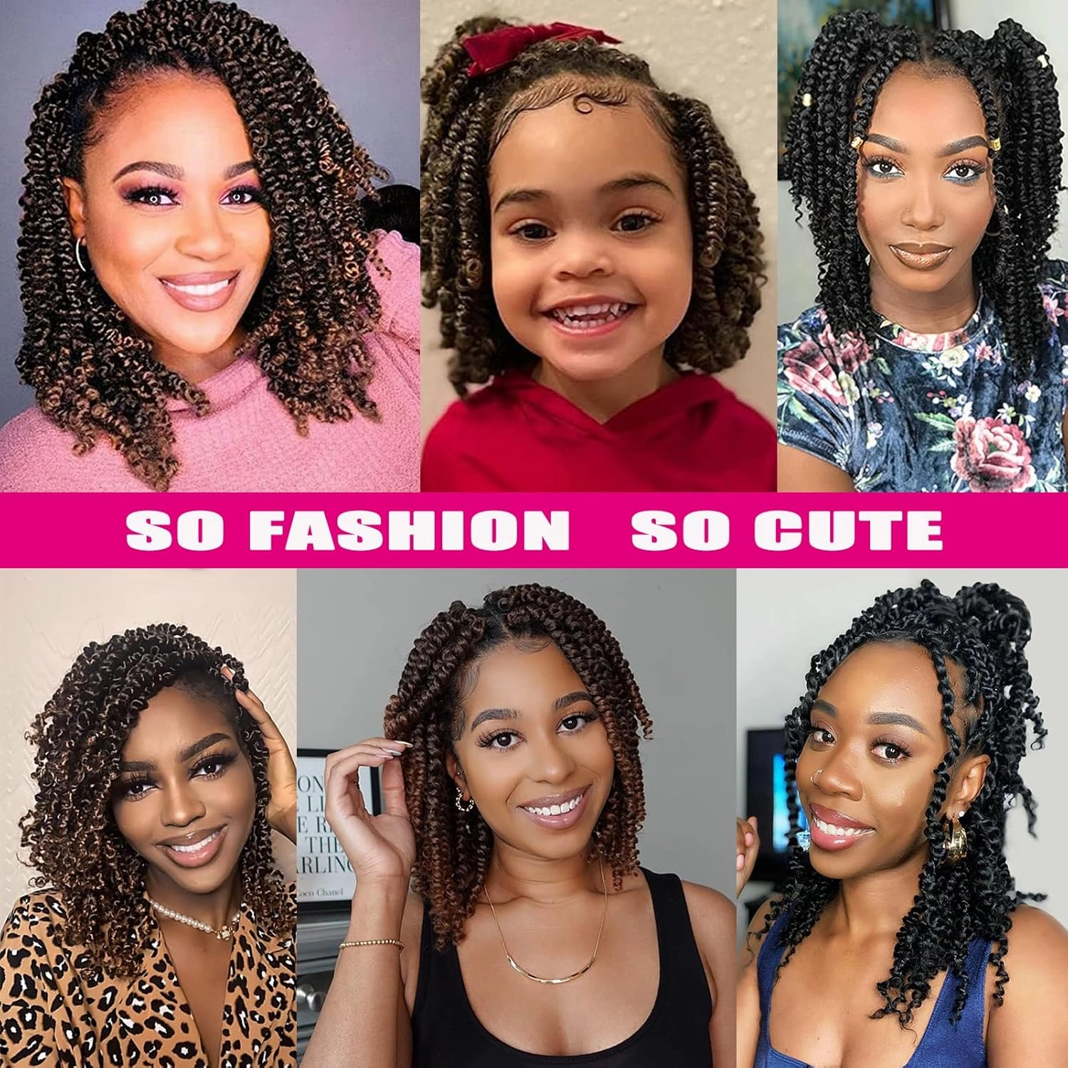 Ombre Brown Passion Twist Hair 10 Inch 6 Packs Passion Twist Crochet Hair for Black Women Pre Looped Short Passion Twist Hair Pre-twisted Bohemian Crochet Hair for Kids and Girls (10 Inch,T1B/30)
