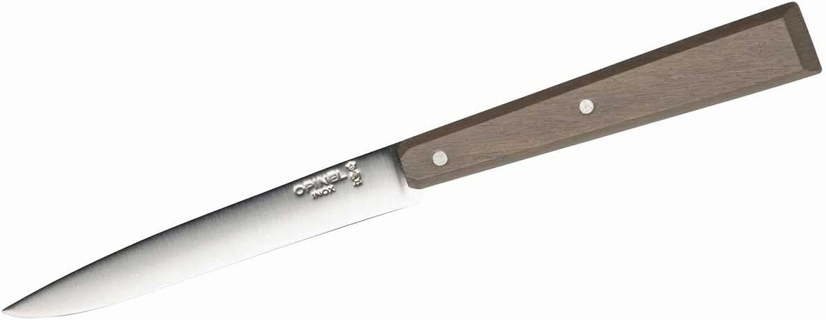 Opinel No. 125 Table Knives, 4 Piece Set, High Carbon Steel Dinner Knives for Parties, Entertaining, or Everyday Use, Painted Hornbeam Handles, Made in France (Countryside)