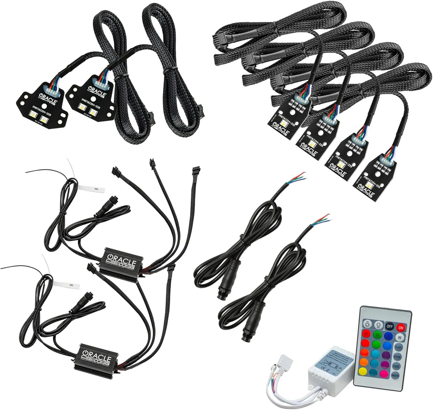 ORACLE LIGHTING ColorSHIFT RGB W DRL Headlight Kit | 2015-2021 Dodge Charger Upgrade, 6 DRLs with Simple Controller, Part # 1443-504