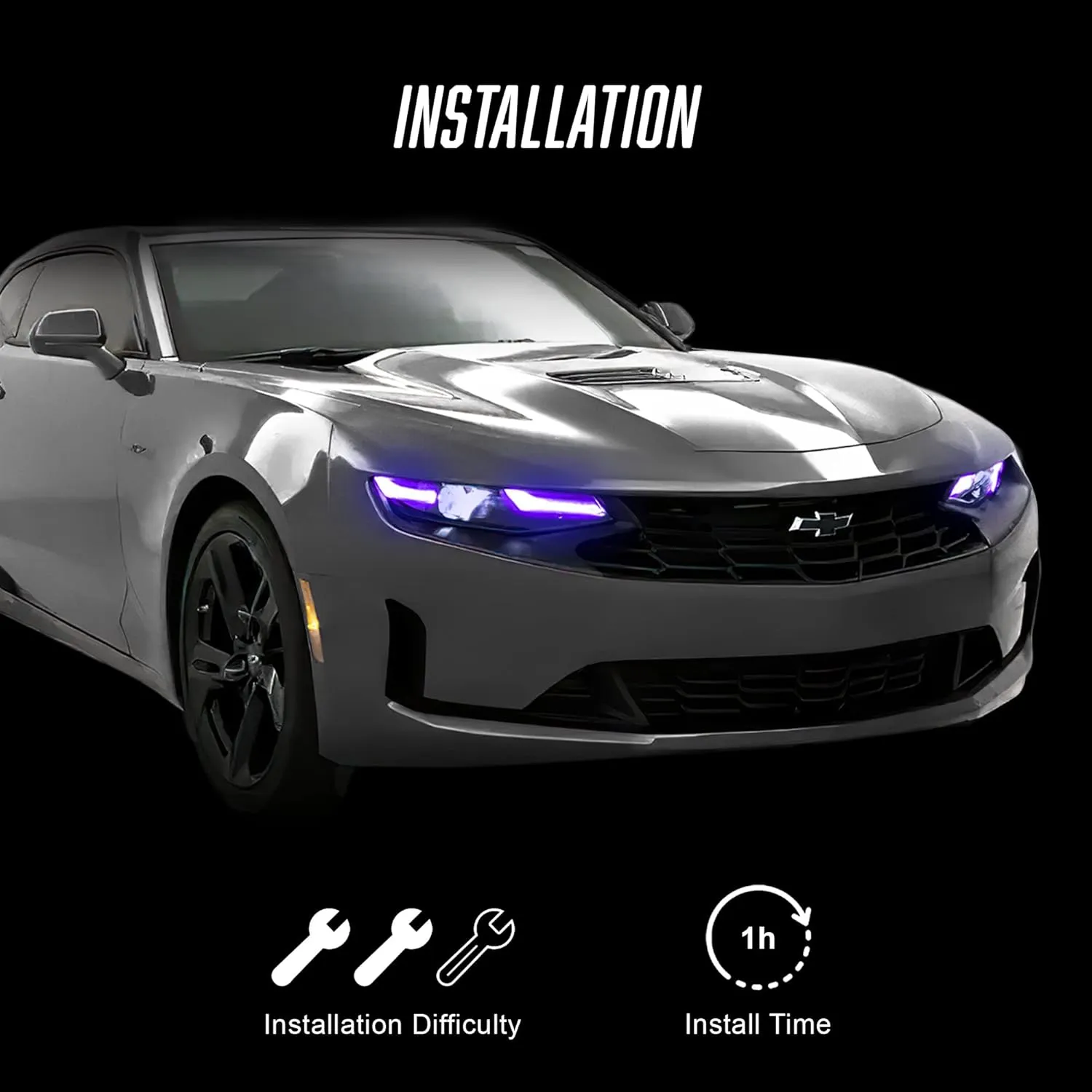 ORACLE Lighting Compatible with 2019-2023 Chevrolet Camaro LS/LT ColorSHIFT® RGB A Headlight DRL Upgrade Kit