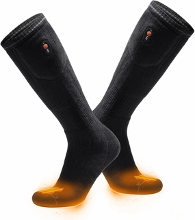 ORORO [All-New] Heated Socks with Toe and Sole Heating, Wool-Blend Electric Heated Socks with Battery (Charger Not Included)