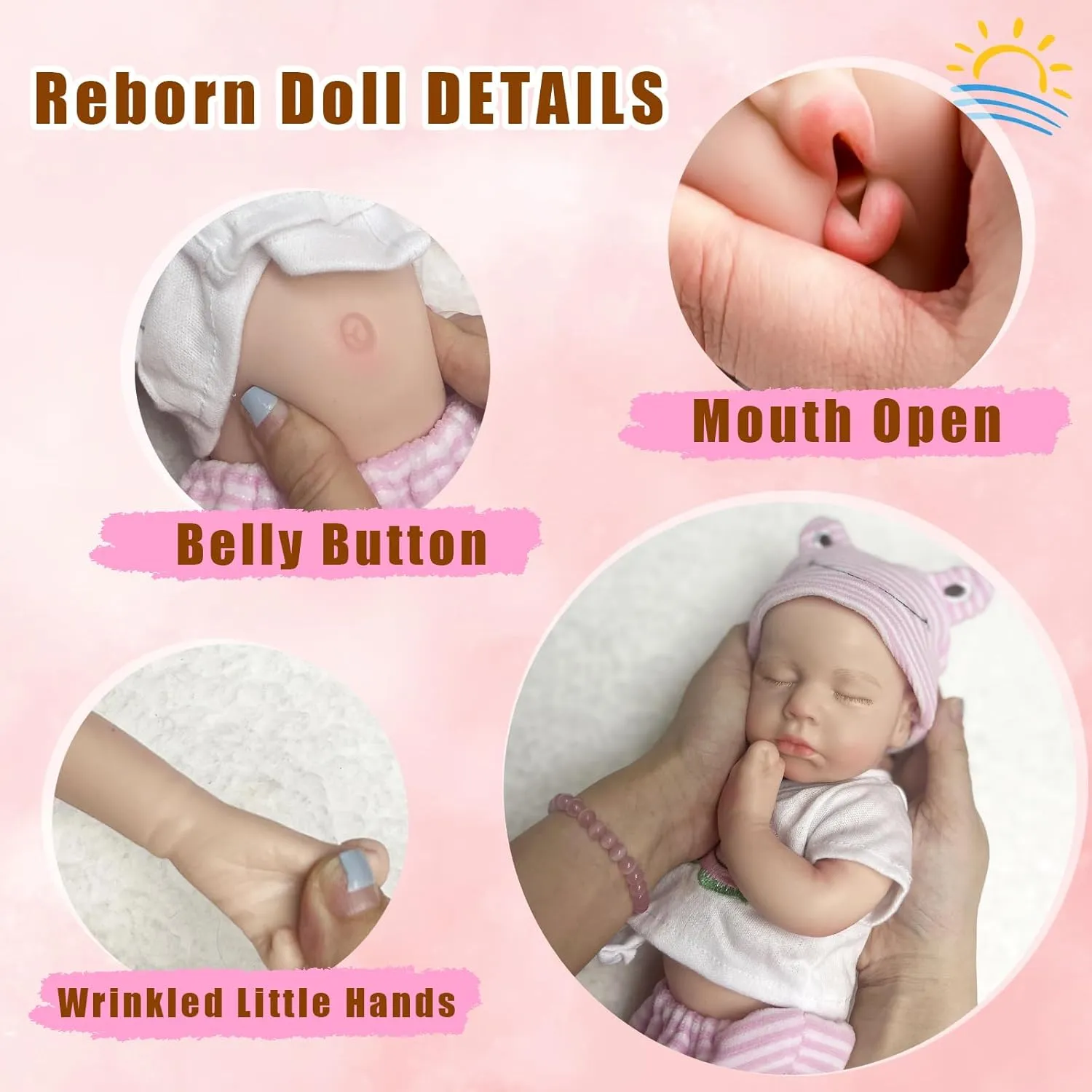 OtardDolls 33cm Reborn Baby Dolls Silicone Full Body Girl Lifelike Handmade Painted Dolls Silicone Reborn Babies for Kids