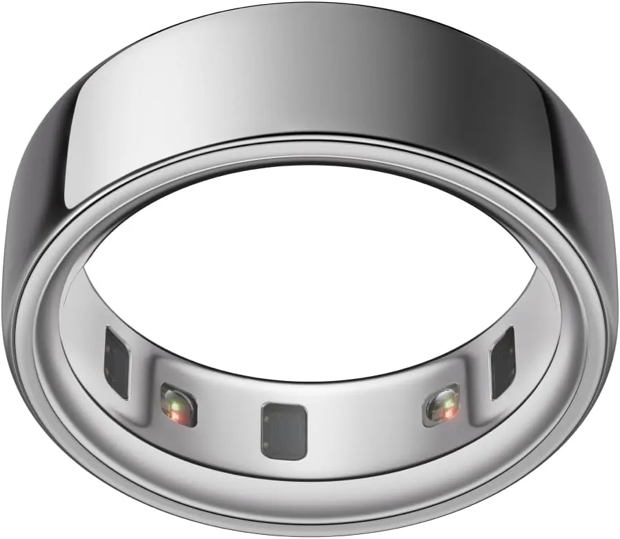 Oura Ring 4 - Silver - Size 7 - Smart Ring - Size First with Oura Ring 4 Sizing Kit - Sleep Tracking Wearable - Heart Rate - Fitness Tracker - Up to 8 Days of Battery Life