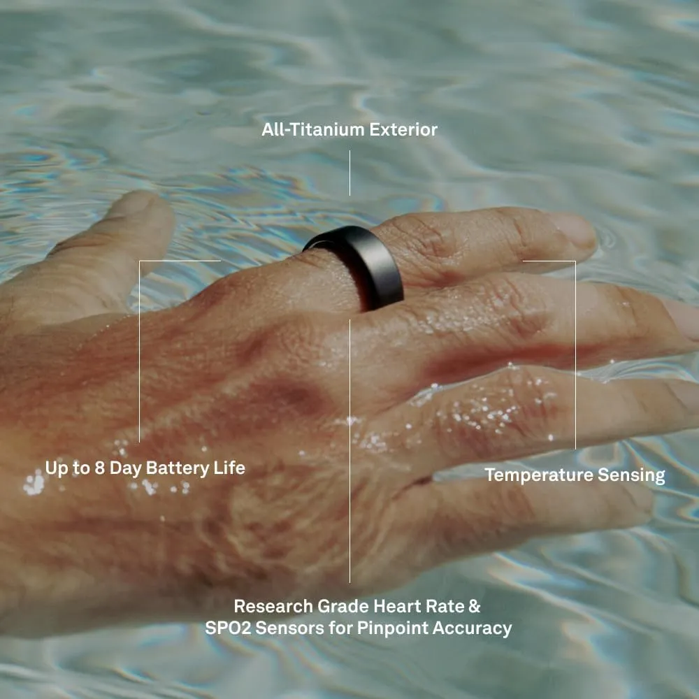Oura Ring 4 - Silver - Size 7 - Smart Ring - Size First with Oura Ring 4 Sizing Kit - Sleep Tracking Wearable - Heart Rate - Fitness Tracker - Up to 8 Days of Battery Life