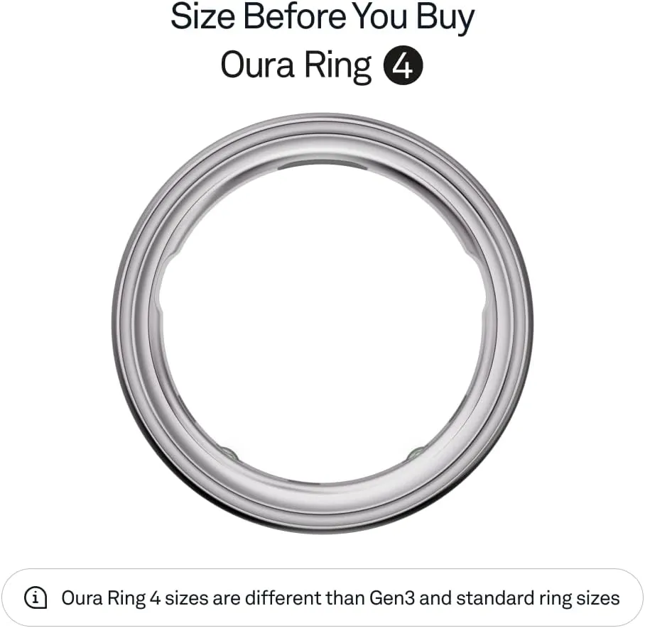 Oura Ring 4 - Silver - Size 7 - Smart Ring - Size First with Oura Ring 4 Sizing Kit - Sleep Tracking Wearable - Heart Rate - Fitness Tracker - Up to 8 Days of Battery Life