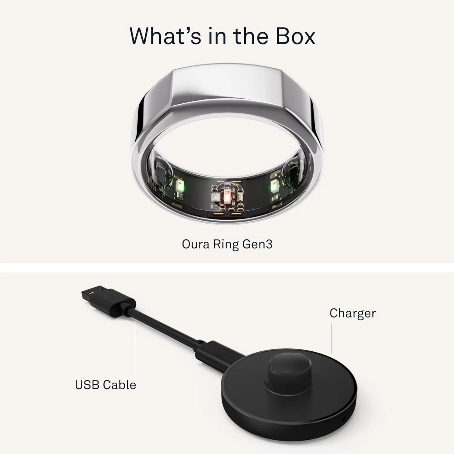 Oura Ring Gen3 Heritage - Silver - Size 8 - Smart Ring - Size First with Oura Ring Gen3 Sizing Kit - Sleep Tracking Wearable - Heart Rate - Fitness Tracker - 5-7 Days Battery Life