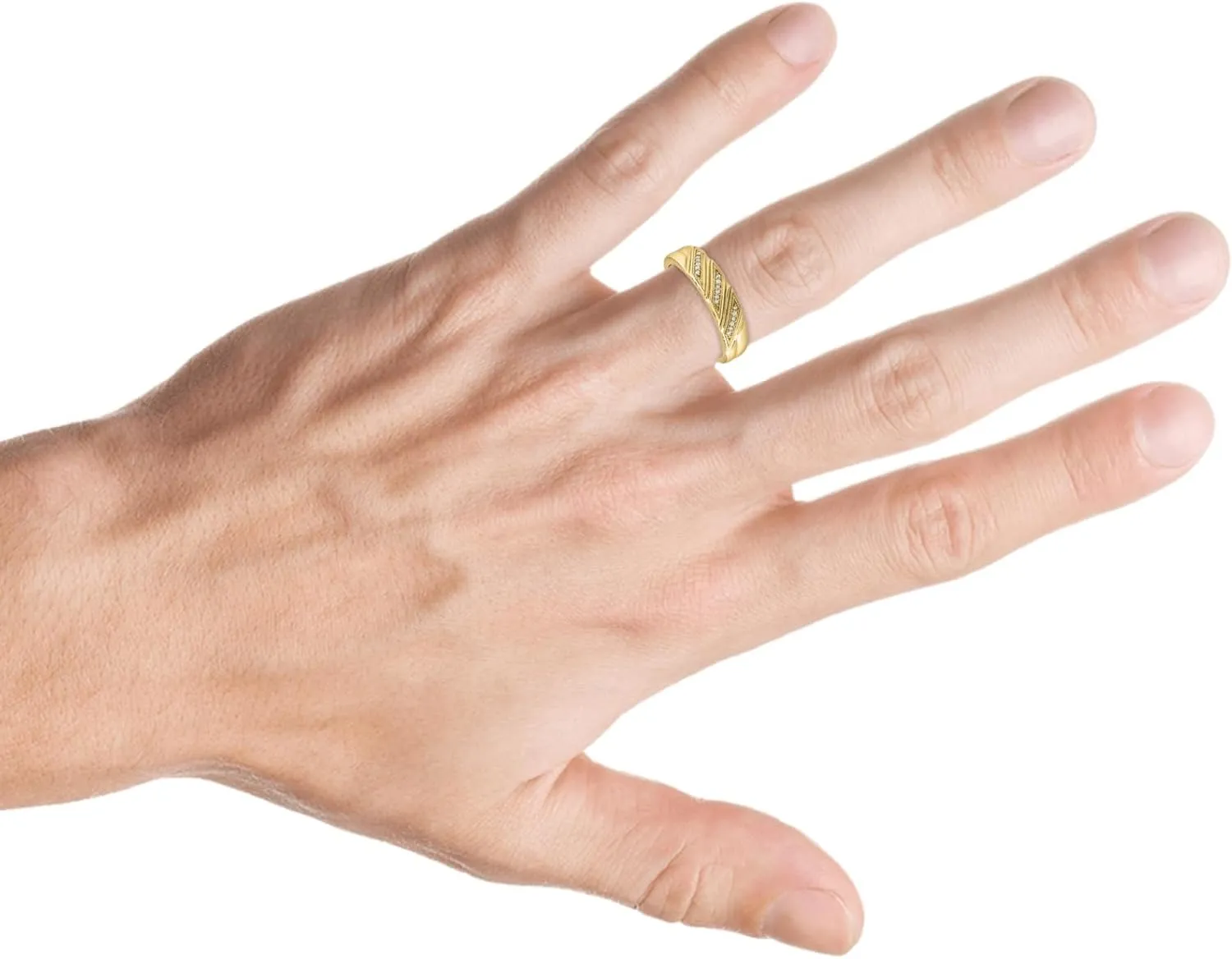 P3 POMPEII3 Pompeii 1/5ct Mens Diamond Ring 10K Yellow Gold