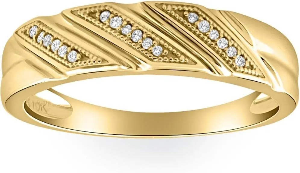 P3 POMPEII3 Pompeii 1/5ct Mens Diamond Ring 10K Yellow Gold