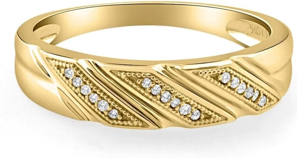 P3 POMPEII3 Pompeii 1/5ct Mens Diamond Ring 10K Yellow Gold