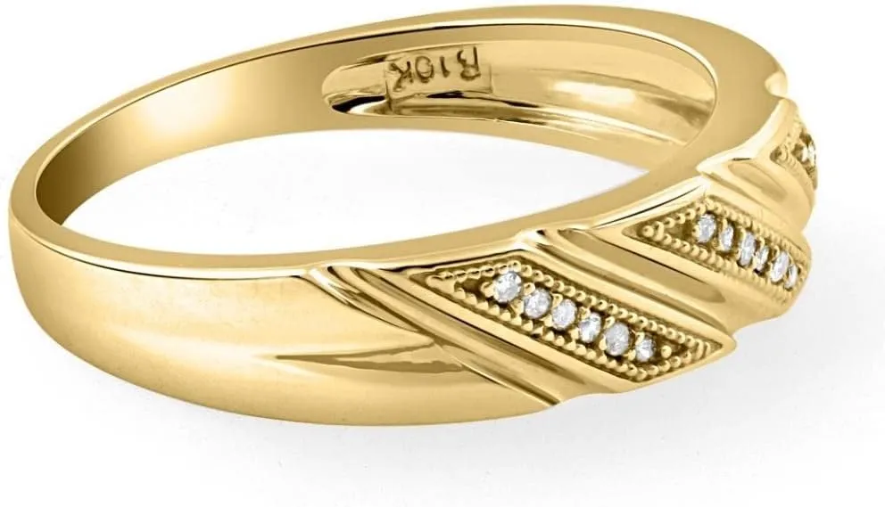 P3 POMPEII3 Pompeii 1/5ct Mens Diamond Ring 10K Yellow Gold