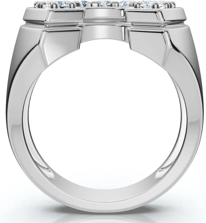 P3 POMPEII3 Pompeii 3/4 Ct Men's Diamond Horseshoe Lucky Pinkie Ring 10k White Gold Fashion