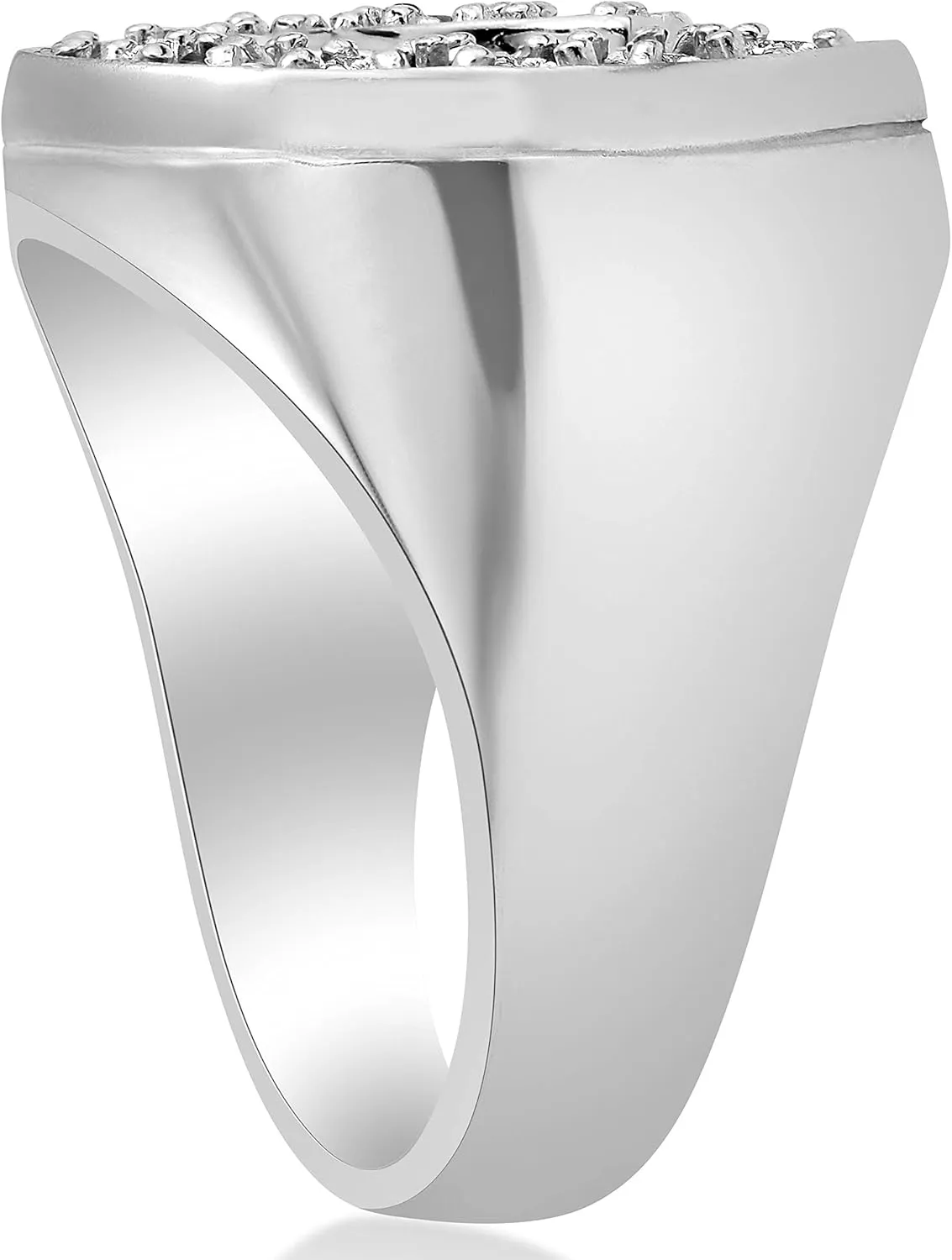 P3 POMPEII3 Pompeii 3/4 Ct Men's Diamond Horseshoe Lucky Pinkie Ring 10k White Gold Fashion
