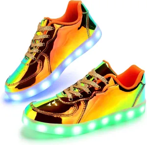 Padgene Women's Men's LED Lights Up Shoes Unisex Luminous Flashing Trainers USB Charging Lace Up Couples Dancing Shoes