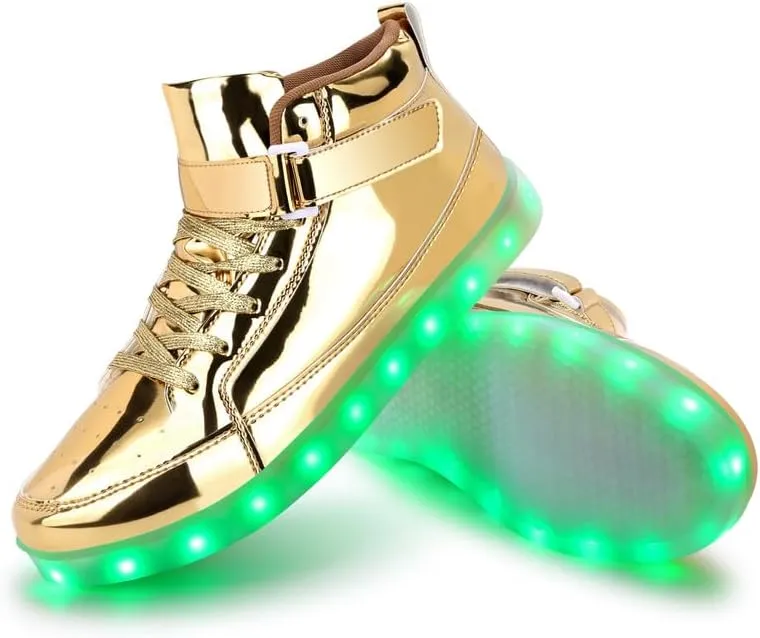 Padgene Women's Men's LED Lights Up Shoes Unisex Luminous Flashing Trainers USB Charging Lace Up Couples Dancing Shoes