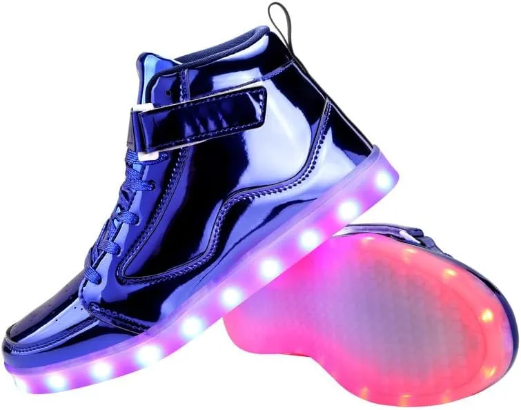 Padgene Women's Men's LED Lights Up Shoes Unisex Luminous Flashing Trainers USB Charging Lace Up Couples Dancing Shoes