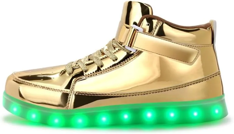 Padgene Women's Men's LED Lights Up Shoes Unisex Luminous Flashing Trainers USB Charging Lace Up Couples Dancing Shoes