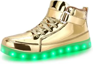 Padgene Women's Men's LED Lights Up Shoes Unisex Luminous Flashing Trainers USB Charging Lace Up Couples Dancing Shoes