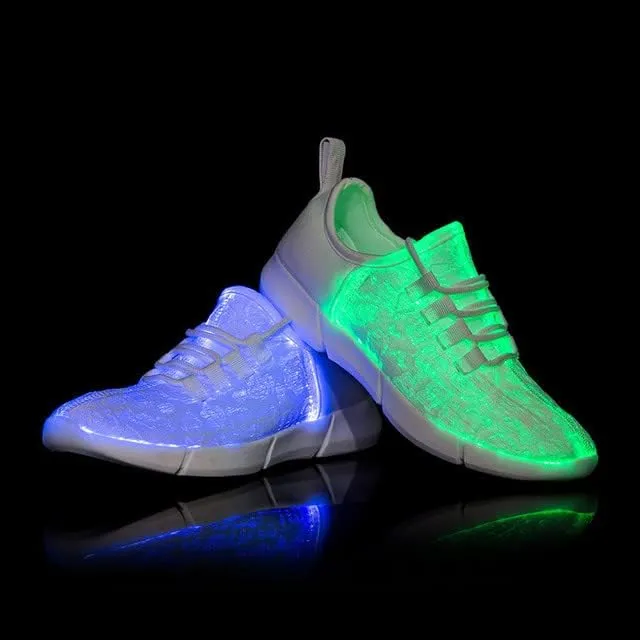 Padgene Women's Men's LED Lights Up Shoes Unisex Luminous Flashing Trainers USB Charging Lace Up Couples Dancing Shoes