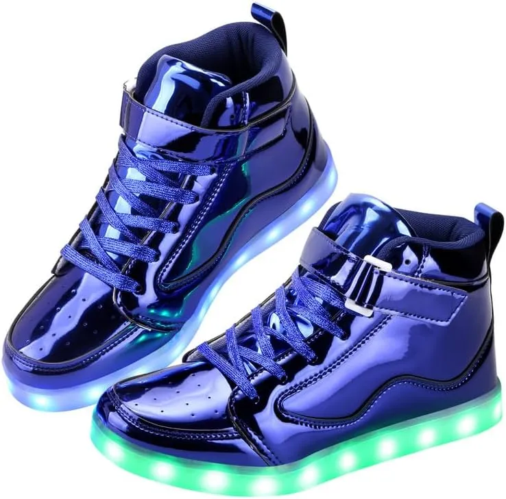Padgene Women's Men's LED Lights Up Shoes Unisex Luminous Flashing Trainers USB Charging Lace Up Couples Dancing Shoes