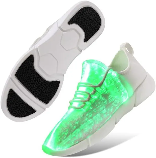 Padgene Women's Men's LED Lights Up Shoes Unisex Luminous Flashing Trainers USB Charging Lace Up Couples Dancing Shoes