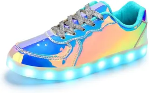 Padgene Women's Men's LED Lights Up Shoes Unisex Luminous Flashing Trainers USB Charging Lace Up Couples Dancing Shoes