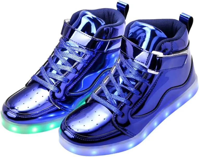 Padgene Women's Men's LED Lights Up Shoes Unisex Luminous Flashing Trainers USB Charging Lace Up Couples Dancing Shoes