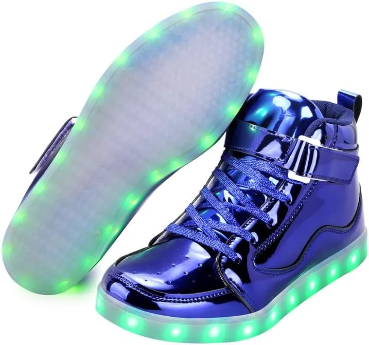 Padgene Women's Men's LED Lights Up Shoes Unisex Luminous Flashing Trainers USB Charging Lace Up Couples Dancing Shoes