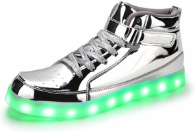 Padgene Women's Men's LED Lights Up Shoes Unisex Luminous Flashing Trainers USB Charging Lace Up Couples Dancing Shoes