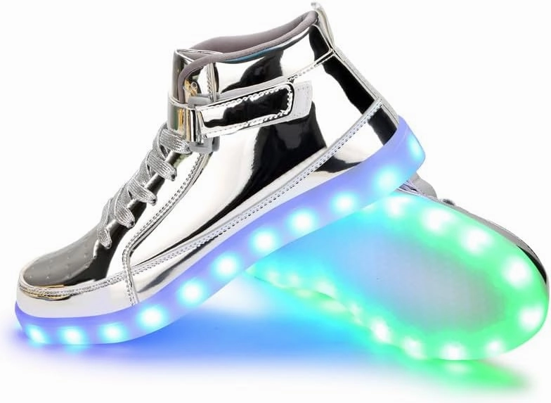 Padgene Women's Men's LED Lights Up Shoes Unisex Luminous Flashing Trainers USB Charging Lace Up Couples Dancing Shoes
