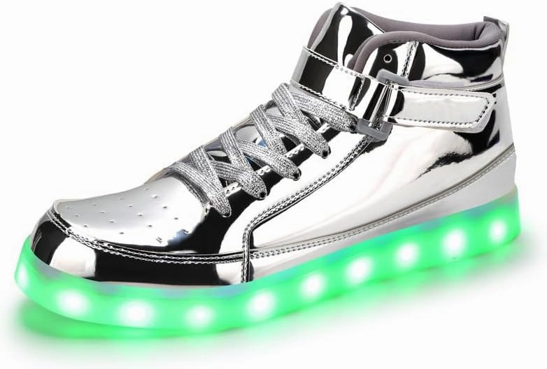 Padgene Women's Men's LED Lights Up Shoes Unisex Luminous Flashing Trainers USB Charging Lace Up Couples Dancing Shoes