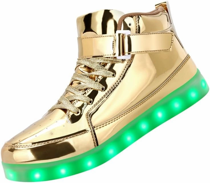 Padgene Women's Men's LED Lights Up Shoes Unisex Luminous Flashing Trainers USB Charging Lace Up Couples Dancing Shoes
