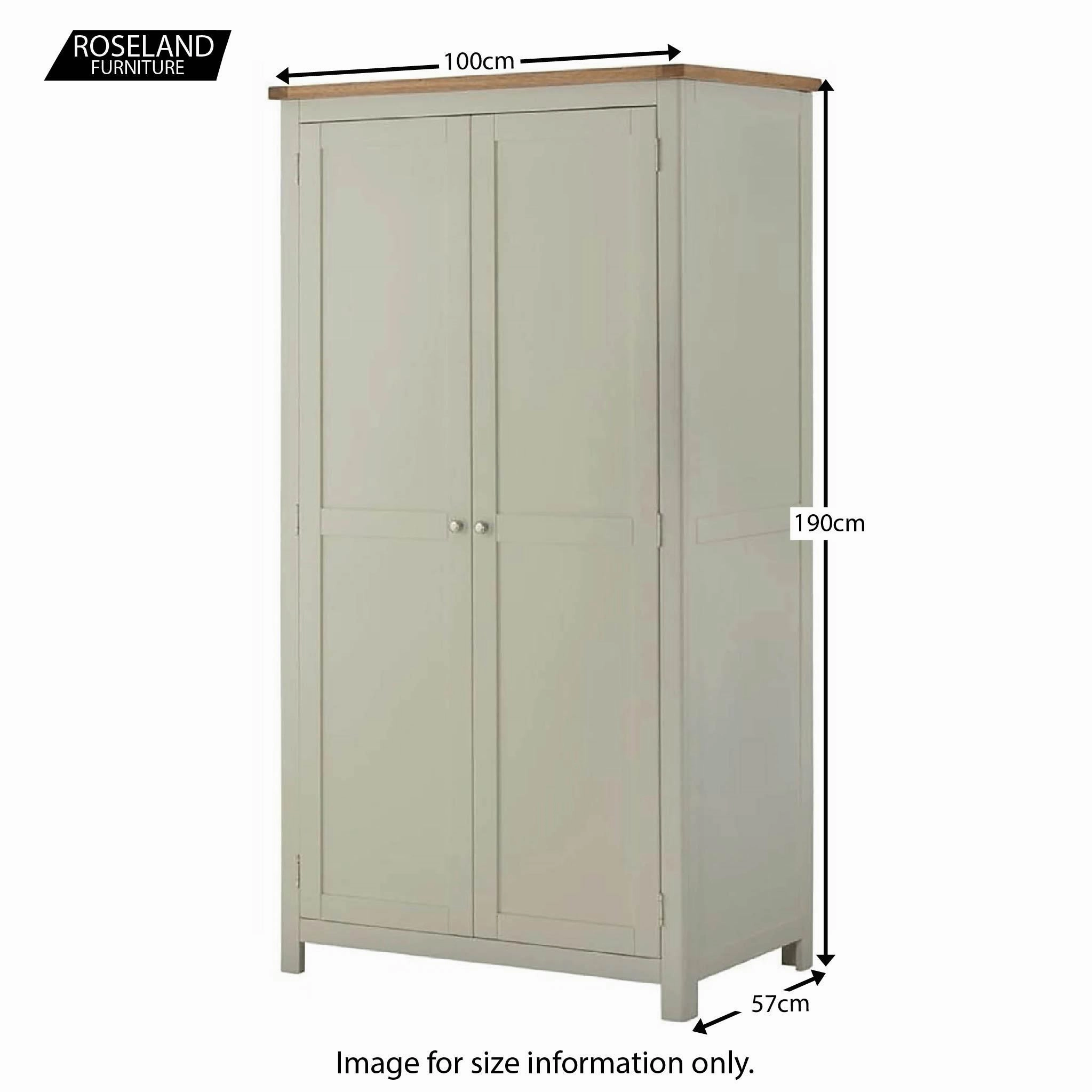Padstow Grey All-Hanging Double Wardrobe