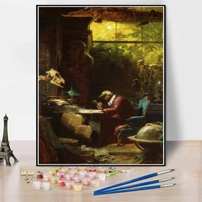 Paint by Numbers Kits for Adults and Kids Scholar of Natural Sciences Painting by Carl Spitzweg Arts Craft for Home Wall Decor