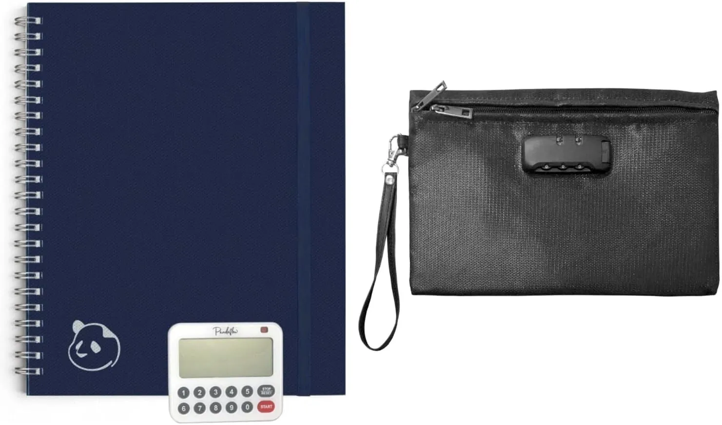 Panda Planner Ultimate 6 Month Productivity Bundle - Spiral Planner with Goal Setting, Monthly, Weekly & Daily Pages and Timer For Increased Focused with the Fireproof and Waterproof Locking Bag