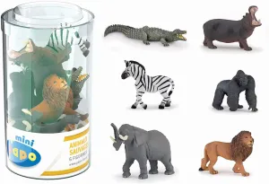 Papo -Hand-Painted - Figurine -Historicals -Mini Plus Wild Set 1 (Tube, 6 pcs) -33020 - Collectible - for Children - Suitable for Boys and Girls - from 3 Years Old