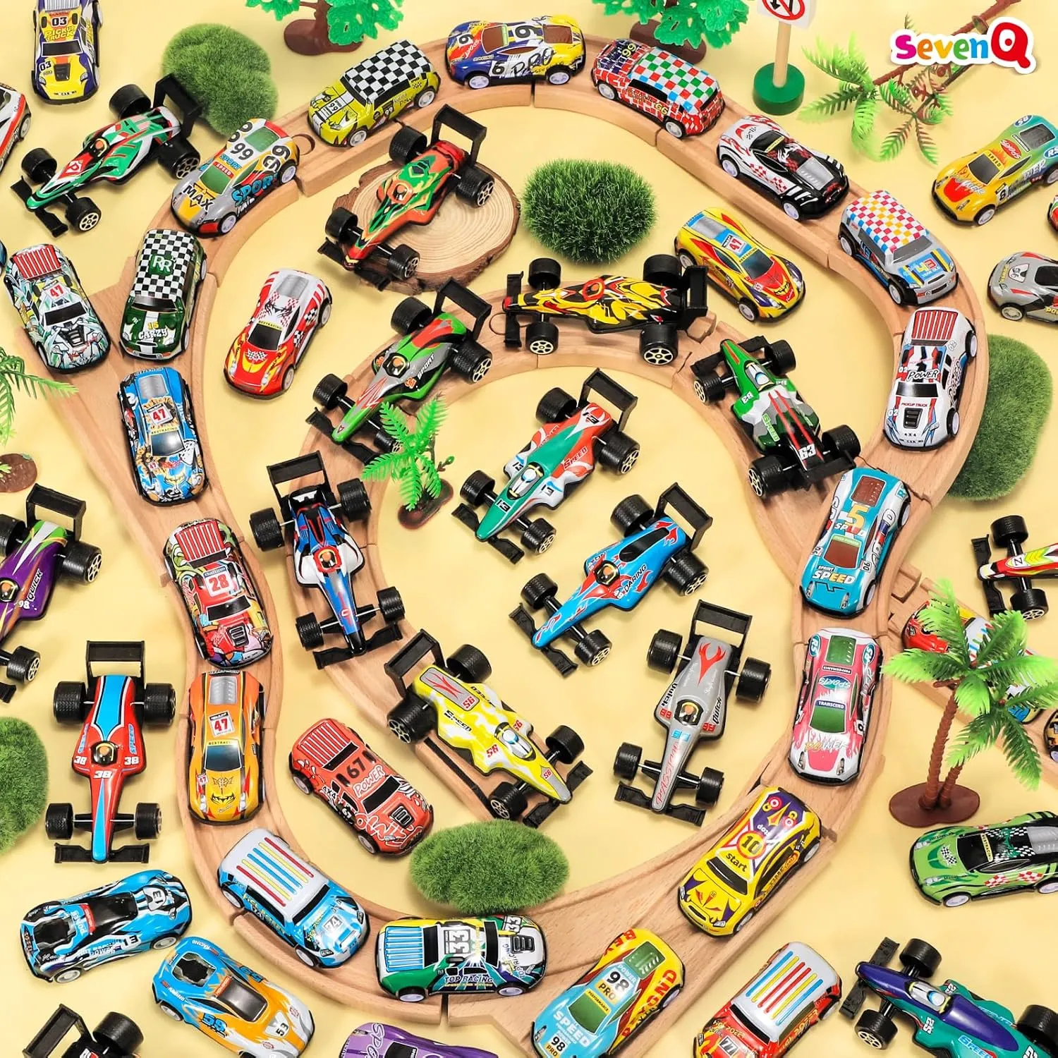 Party Favors Toy Cars for Boys with Storage Box, 67Pcs Pull Back Race Cars Bulk, Treasure Box Toys for Classroom Goodie Bag Stocking Stuffers for Kids Toddler Vehicles Mini Fidget Toys