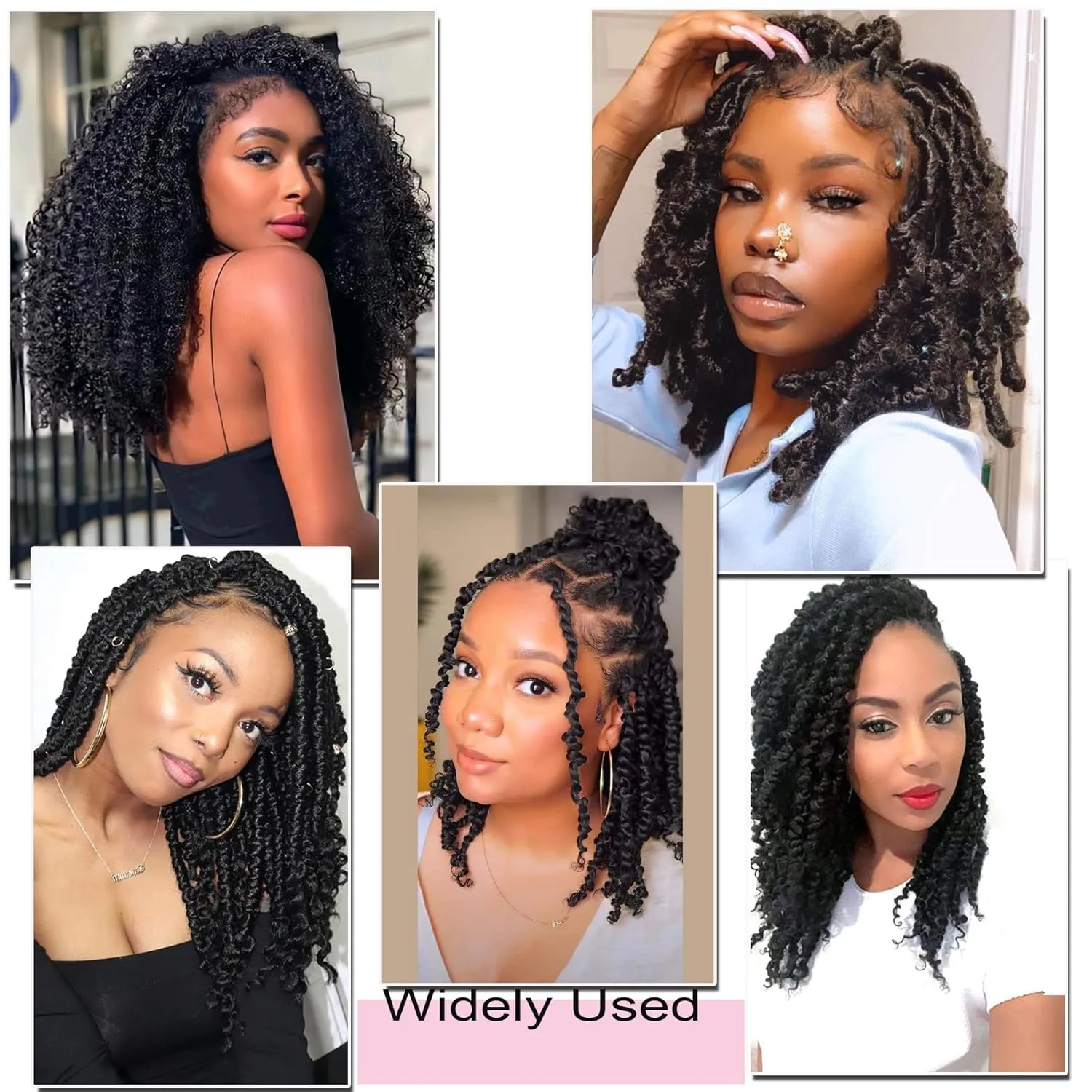 Passion Twist Hair 14 Inch 7 Packs Water Wave Crochet Hair Black Wrap Braiding Hair For Passion Twist Crochet Hair/Soft Locs/Butterfly Locs/Spring Twist Hair Crochet Braids Extension (14 Inch, 1#)