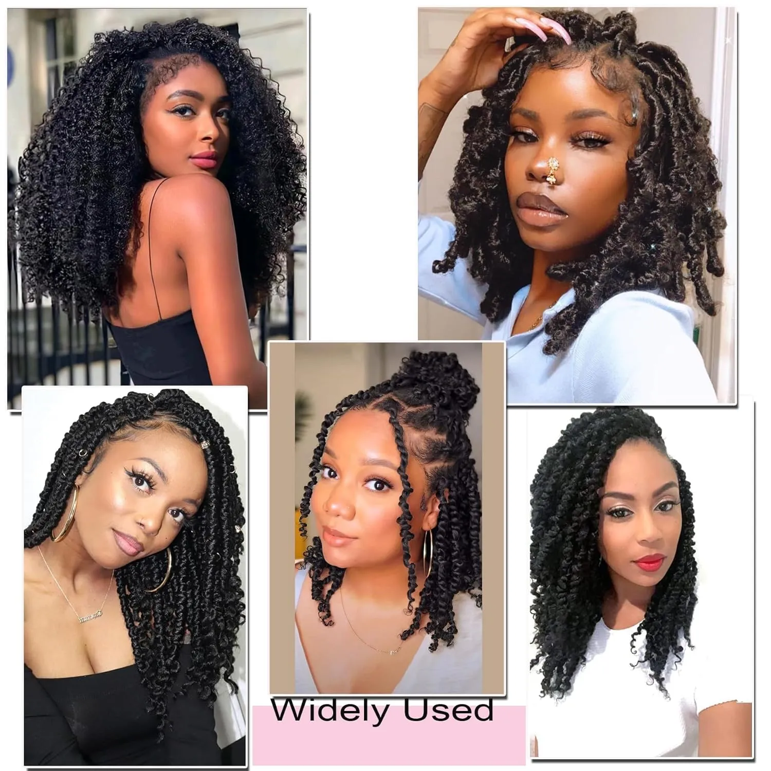 Passion Twist Hair 18 Inch 7 Packs Water Wave Crochet Hair Black Wrap Braiding Hair For Passion Twist Crochet Hair/Butterfly Locs/Spring Twist Crochet Braids Boho Hair Extension (18 Inch, 1B#)