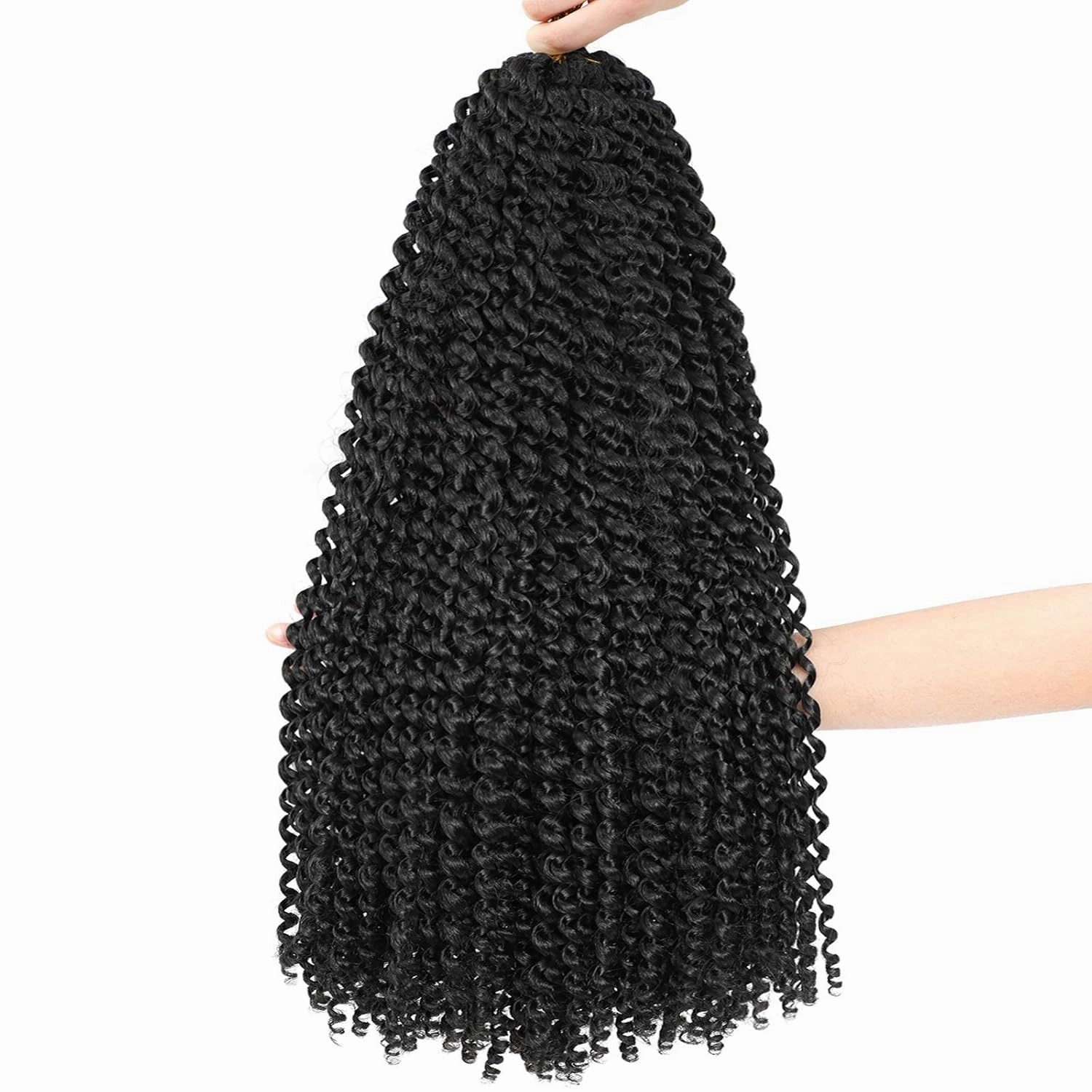 Passion Twist Hair 18 Inch 8 Packs Water Wave Crochet Hair Curly Braiding Hair Long Bohemian Spring Twist Hair For Butterfly Locs Crochet Braids Synthetic Hair Extension (18 Inch (Pack of 8), 1B#)