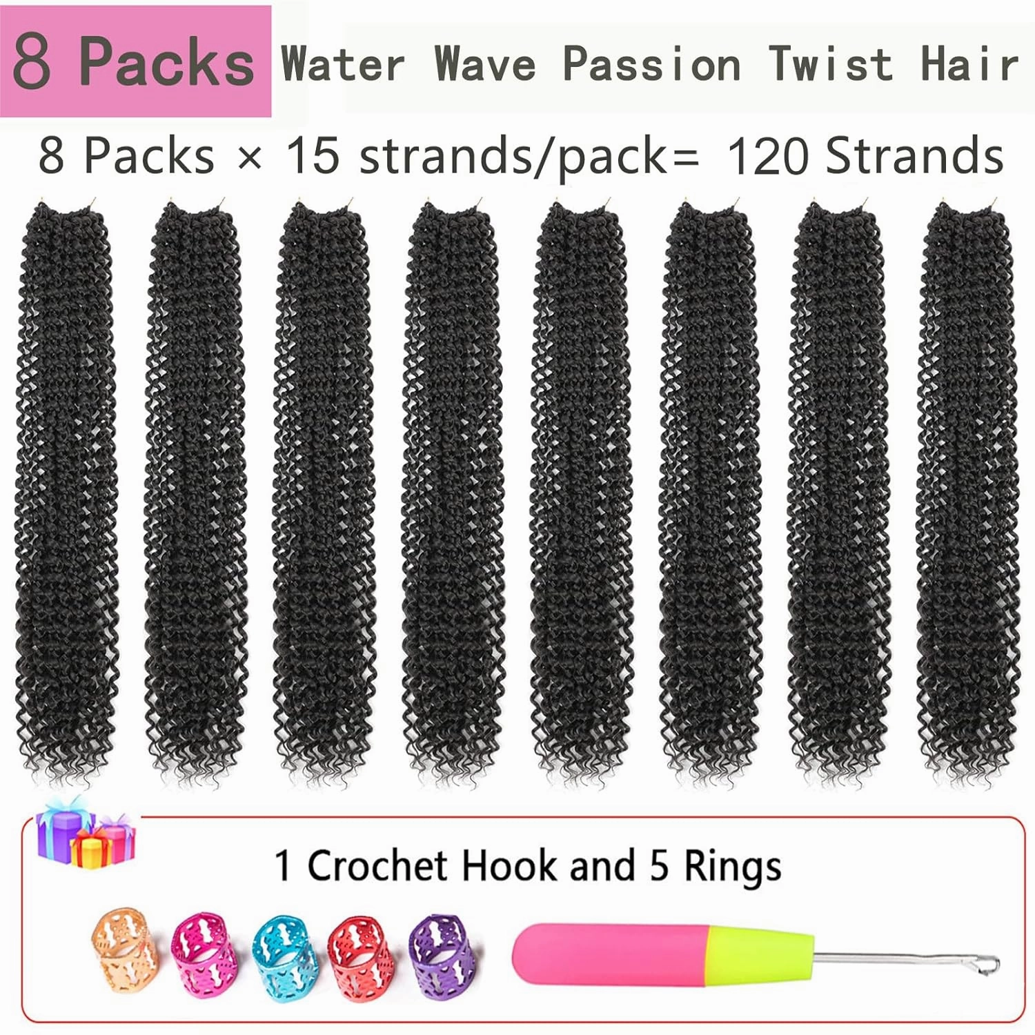 Passion Twist Hair 24 Inch 8 Packs Passion Twist Crochet Hair For Women Passion Twists Braiding Hair Long Bohemian Spring Twist Hair Crochet Braids Synthetic Hair Extension (24 Inch, 2#)