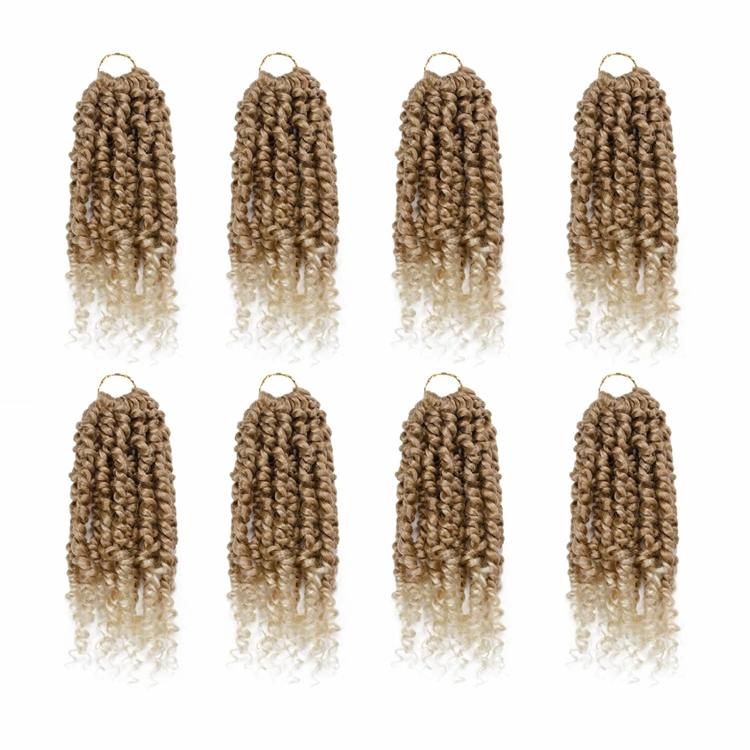 Passion Twist Hair For Kids- 8 Packs 6 Inch Passion Twist Crochet Hair For Women, Crochet Pretwisted Curly Hair Passion Twists Synthetic Braiding Hair Extensions(6 Inch 8 Packs, T27/613)