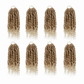 Passion Twist Hair For Kids- 8 Packs 6 Inch Passion Twist Crochet Hair For Women, Crochet Pretwisted Curly Hair Passion Twists Synthetic Braiding Hair Extensions(6 Inch 8 Packs, T27/613)