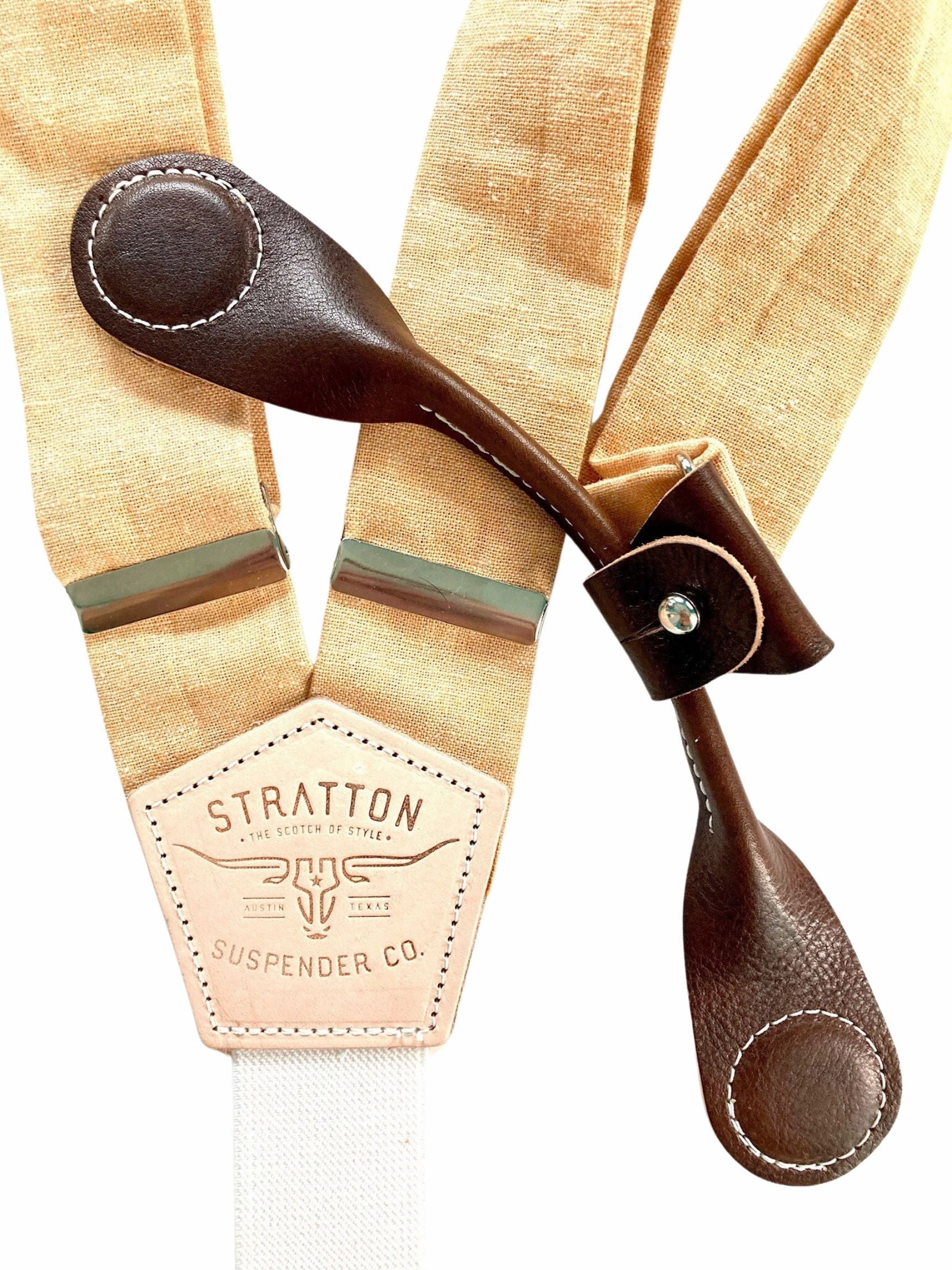 Pastel Orange Magnetic Clasp Suspenders – Heritage American Wedding Menswear | Best Alternative to Clip-Ons