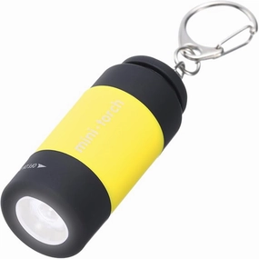 PATIKIL Mini Keychain Flashlight, Pocket LED Flashlight Portable Torch USB Rechargeable for Outdoor Camping Party, Yellow